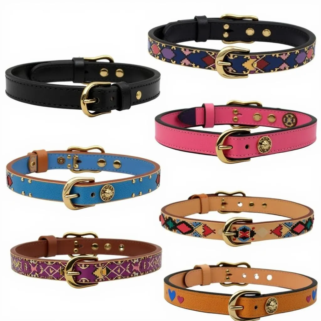 Leather dog collar styles come in many different colors and designs, catering to various dog personalities and owner preferences.