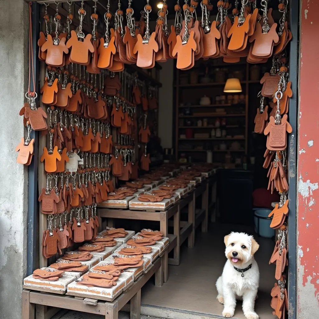 Leather dog keychains for sale in Hanoi