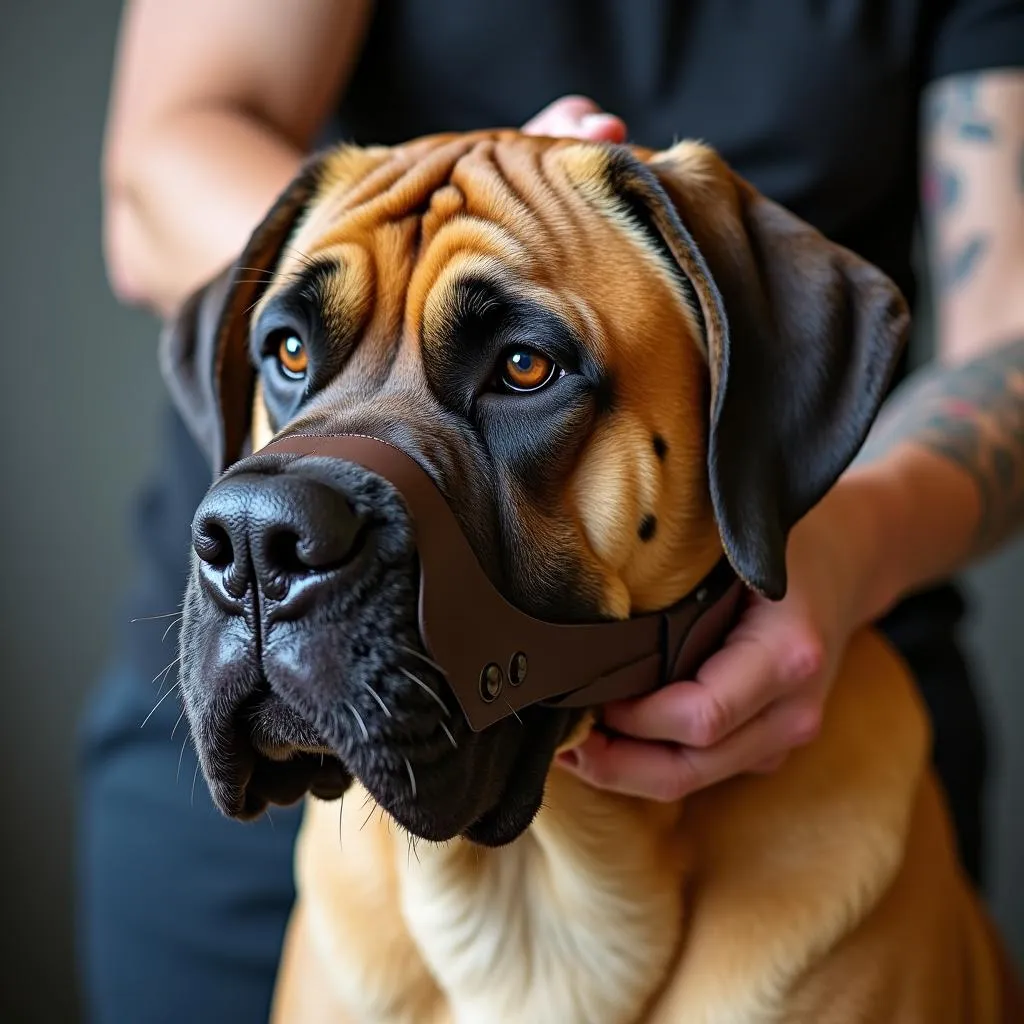 Leather Muzzle for Mastiff