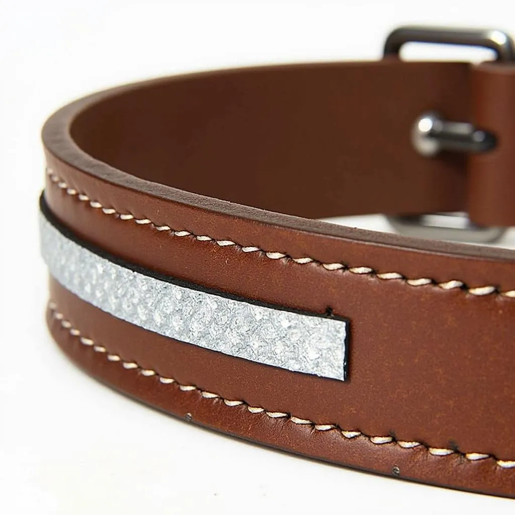 Leather reflective dog collar for dog safety