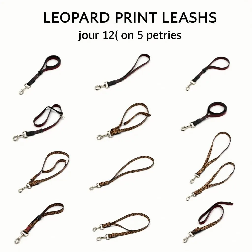 Variety of leopard print dog leashes