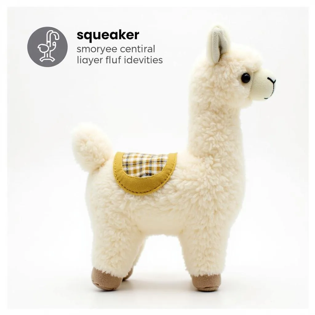 Llama Dog Toy with Squeaker