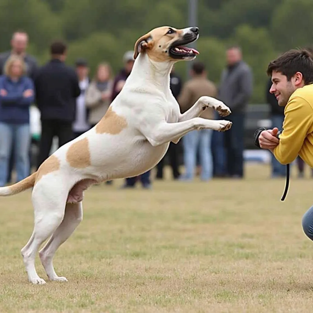 Dog Performing a Trick