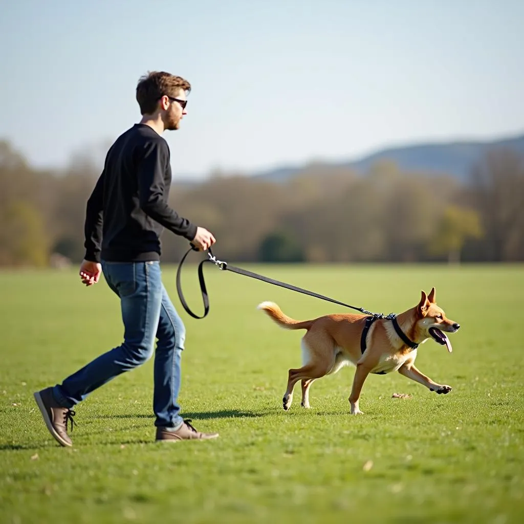 Long Dog Training Lead for Training Dogs in Open Spaces