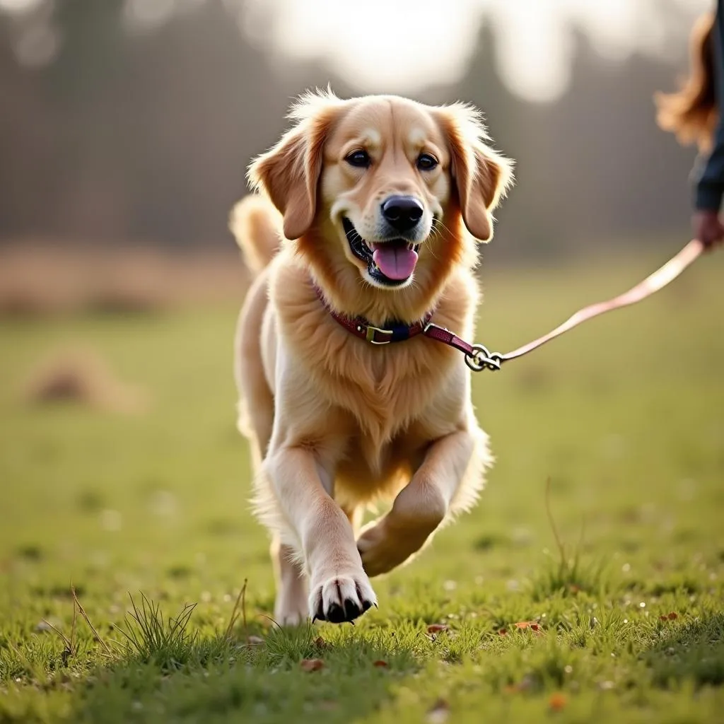 Long Dog Training Leash Allowing Freedom and Exploration