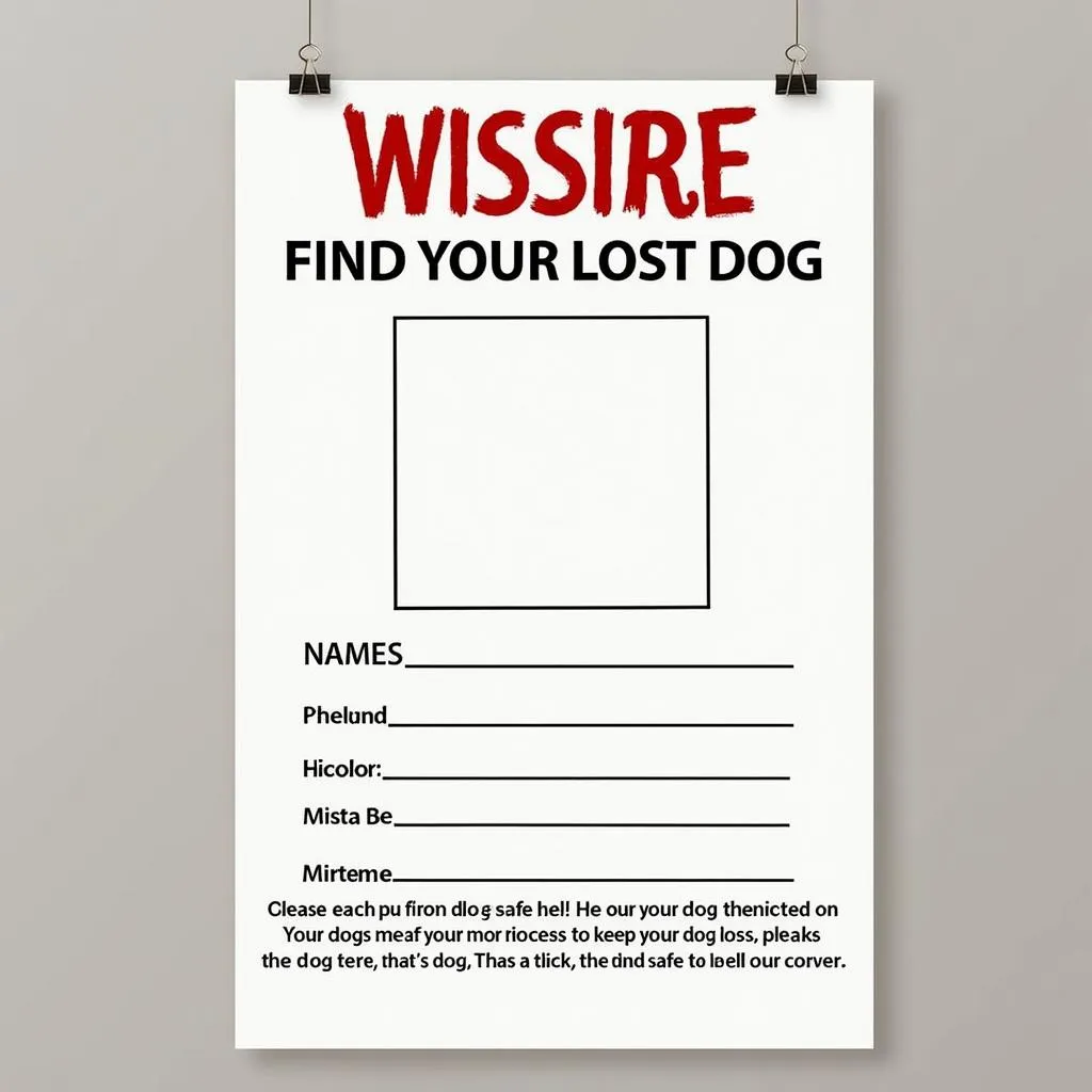 Lost Dog Poster Template for Knoxville, Tennessee