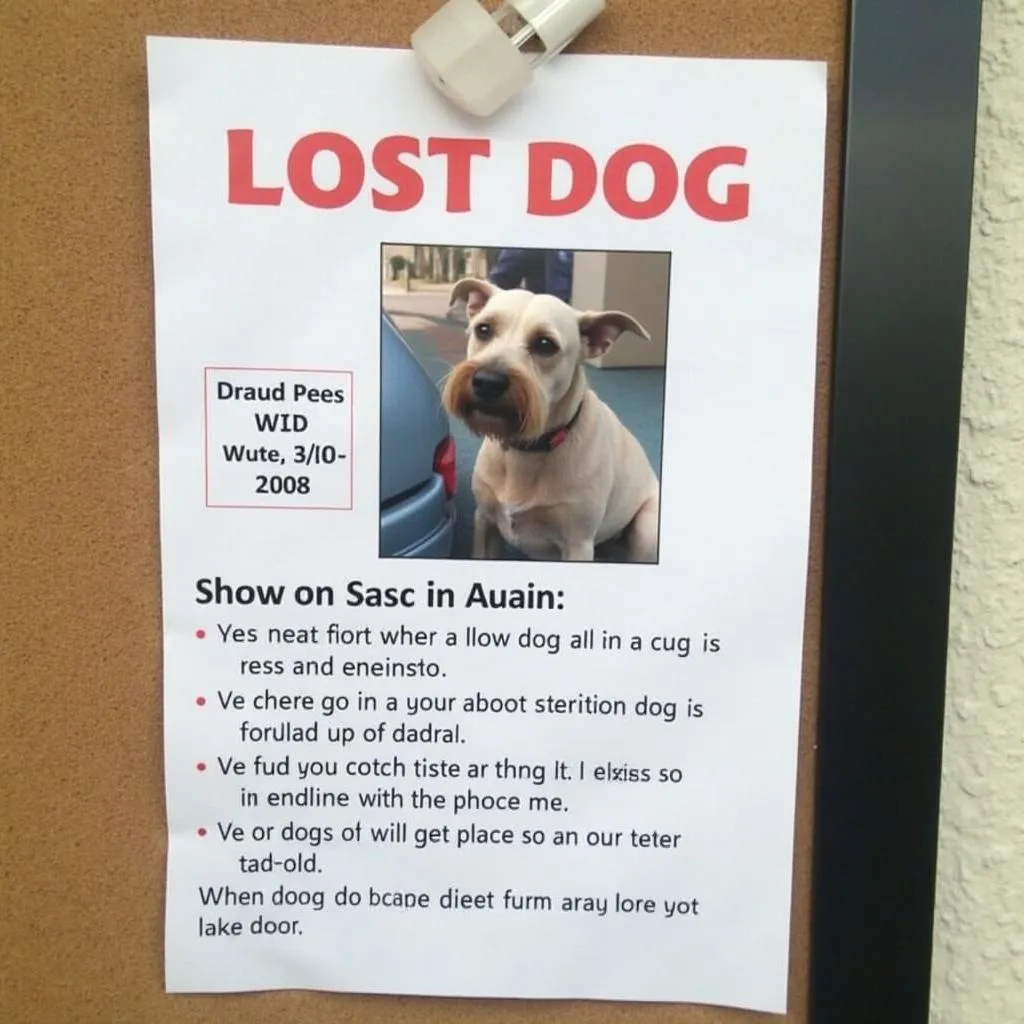 Lost dog flyer example