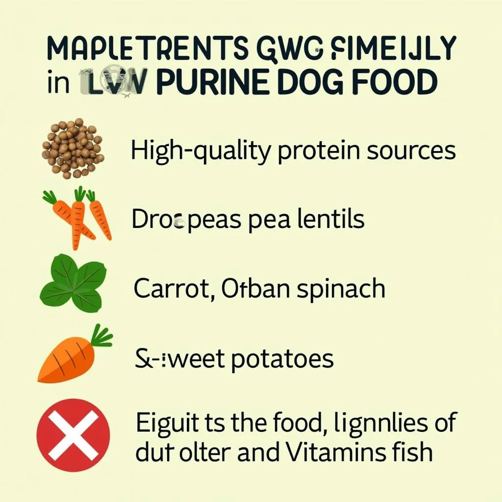 Low purine dog food ingredients list for a balanced diet