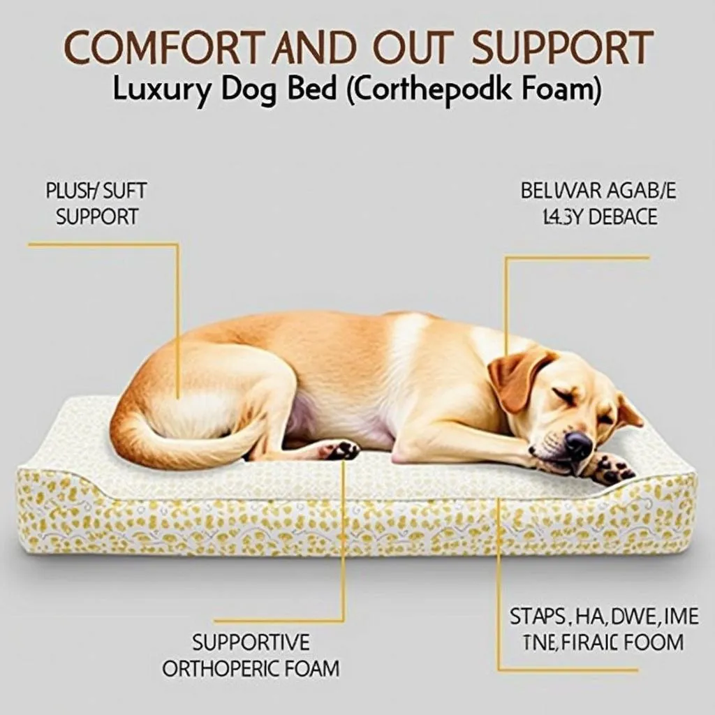 Luxury dog bed providing comfort and support to a sleeping dog