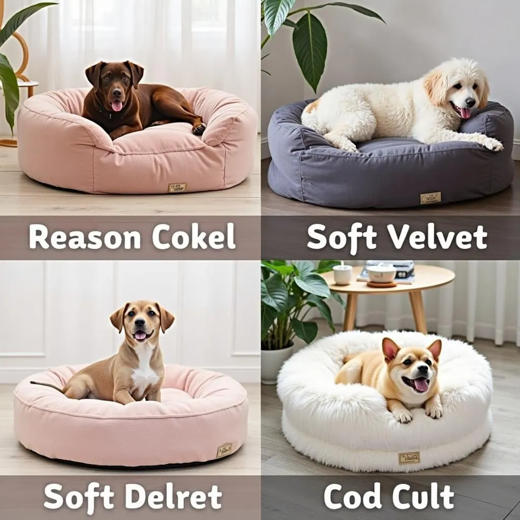 Luxury dog beds made from plush materials