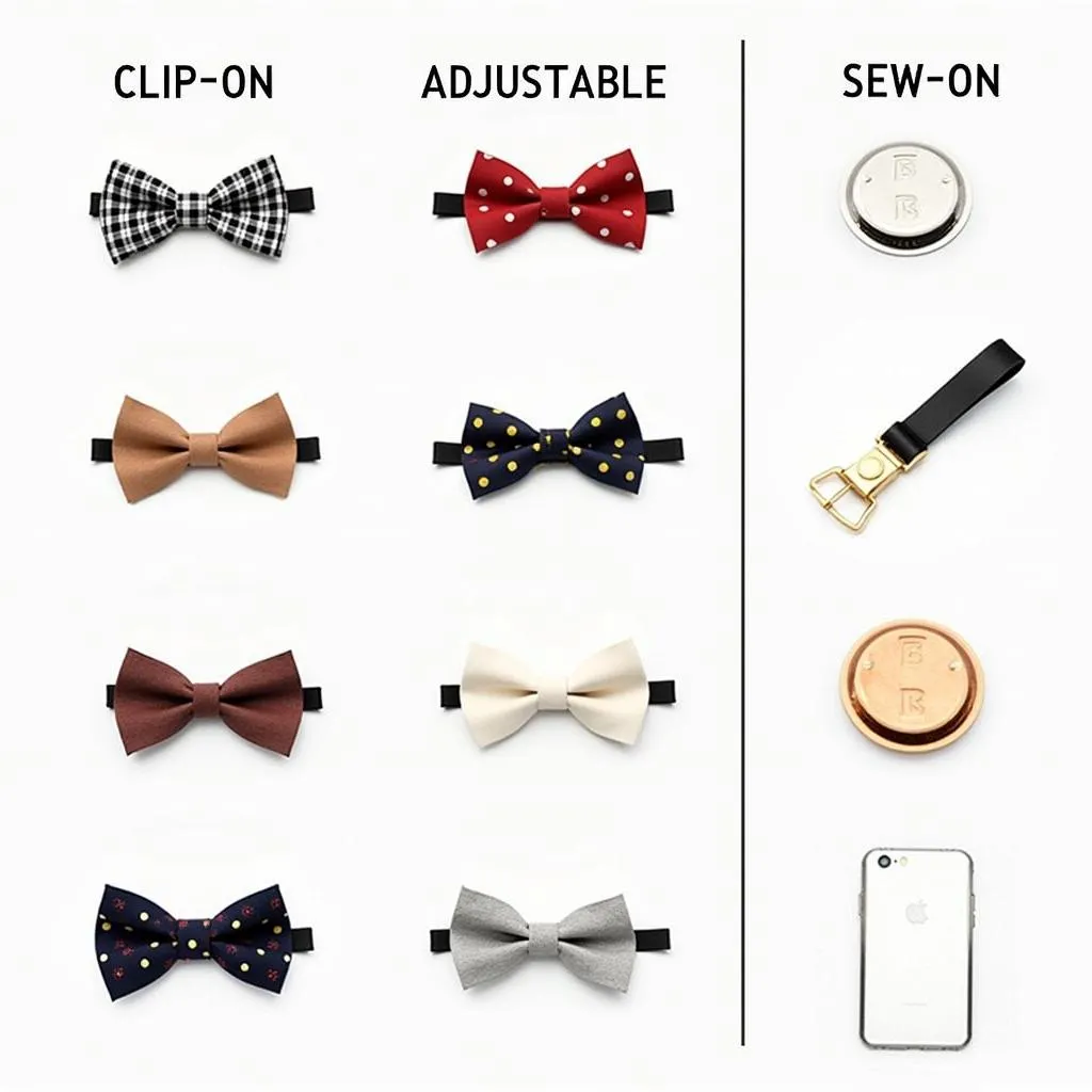 Different types and materials of male dog bow ties