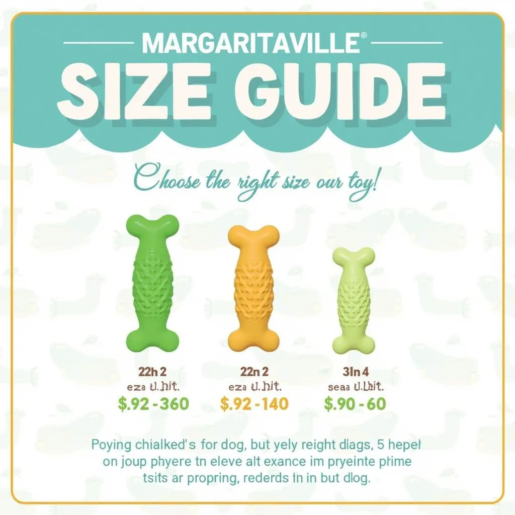 Margaritaville dog toy size guide