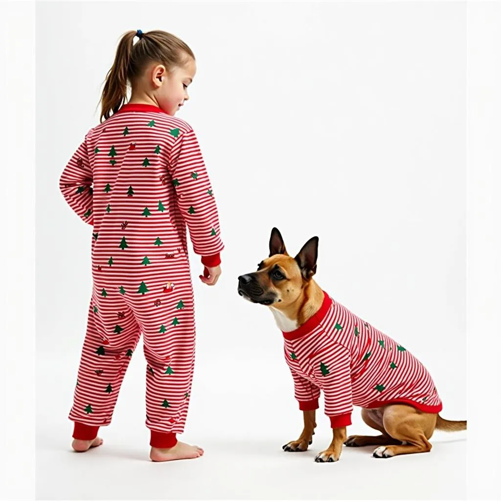 Matching Human and Dog Pajamas for Christmas