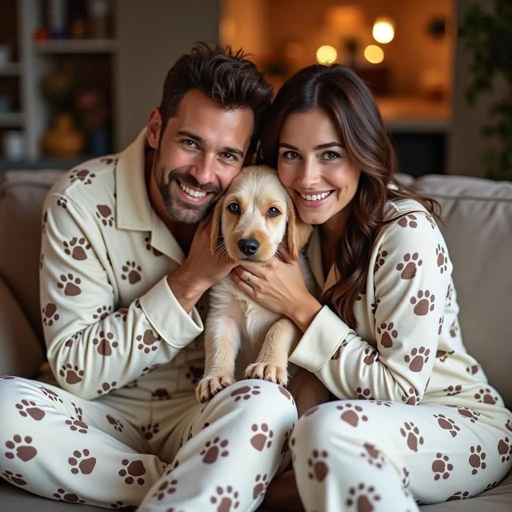 Matching pajamas for dogs and their humans