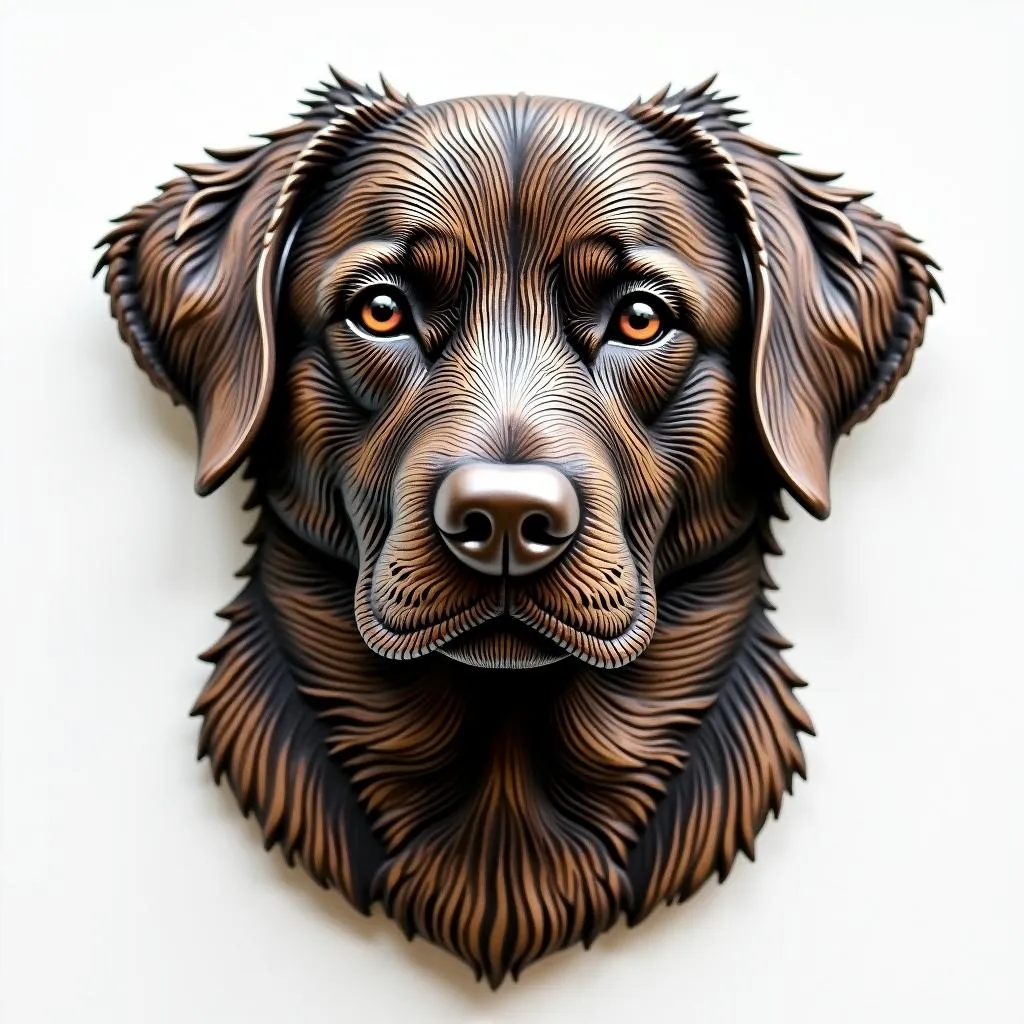 Metal Wall Art Realistic Dog Portrait