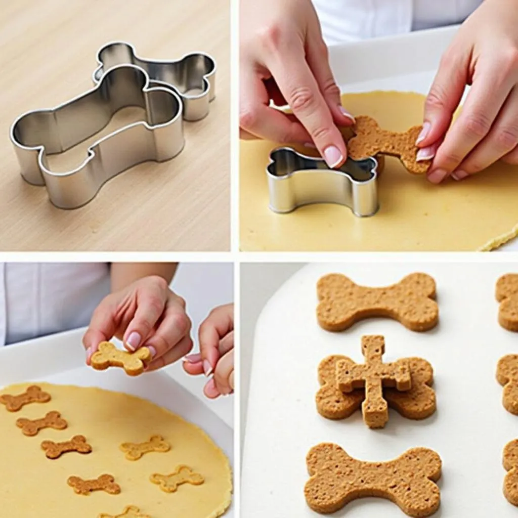 Baking dog treats with mini dog bone cookie cutters