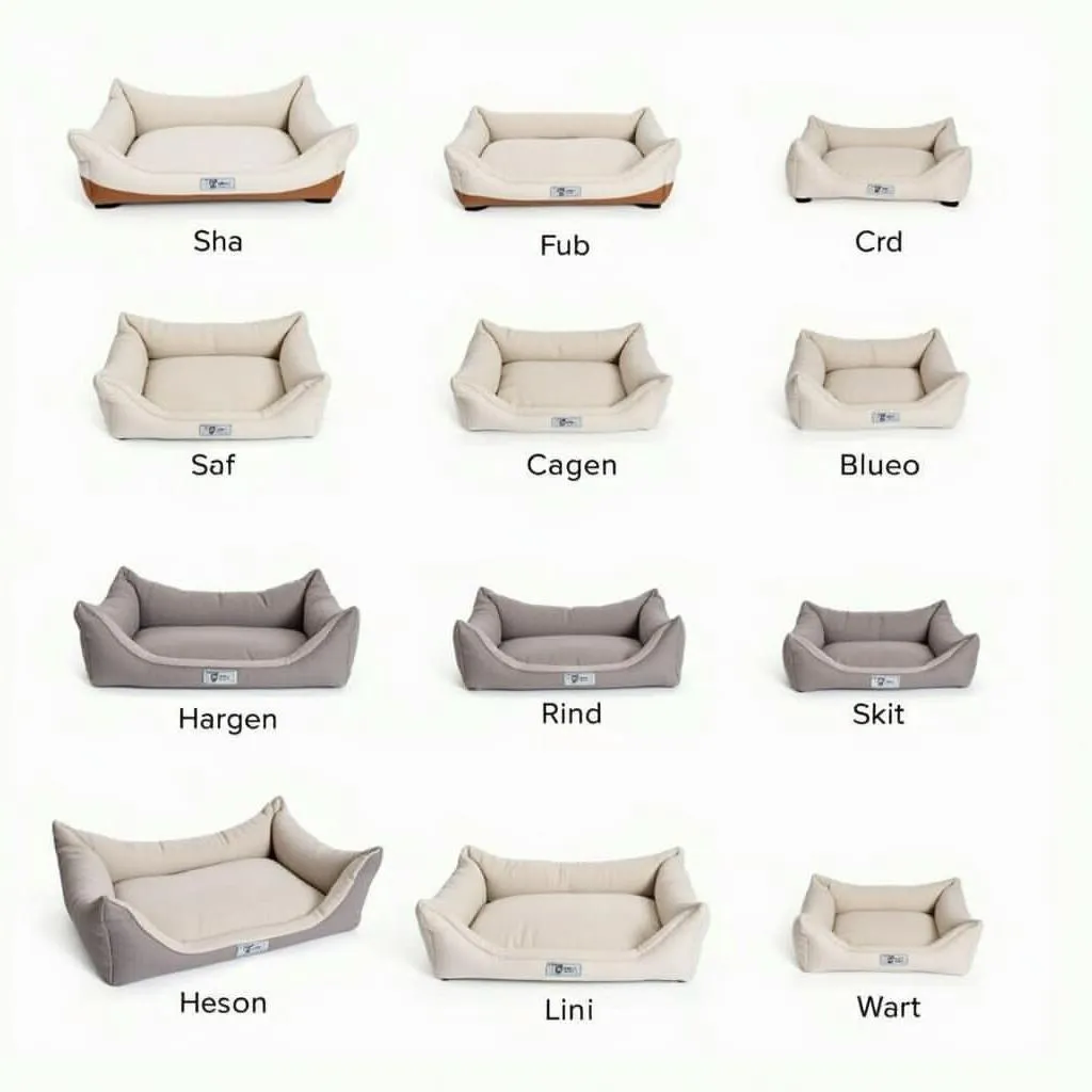 Modern dog beds of different sizes