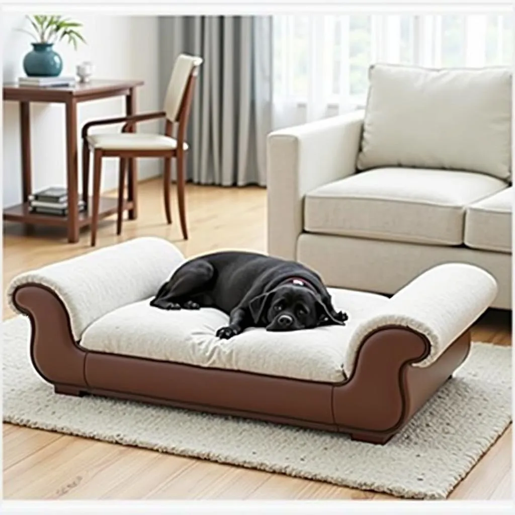 Modern dog furniture couch in a living room