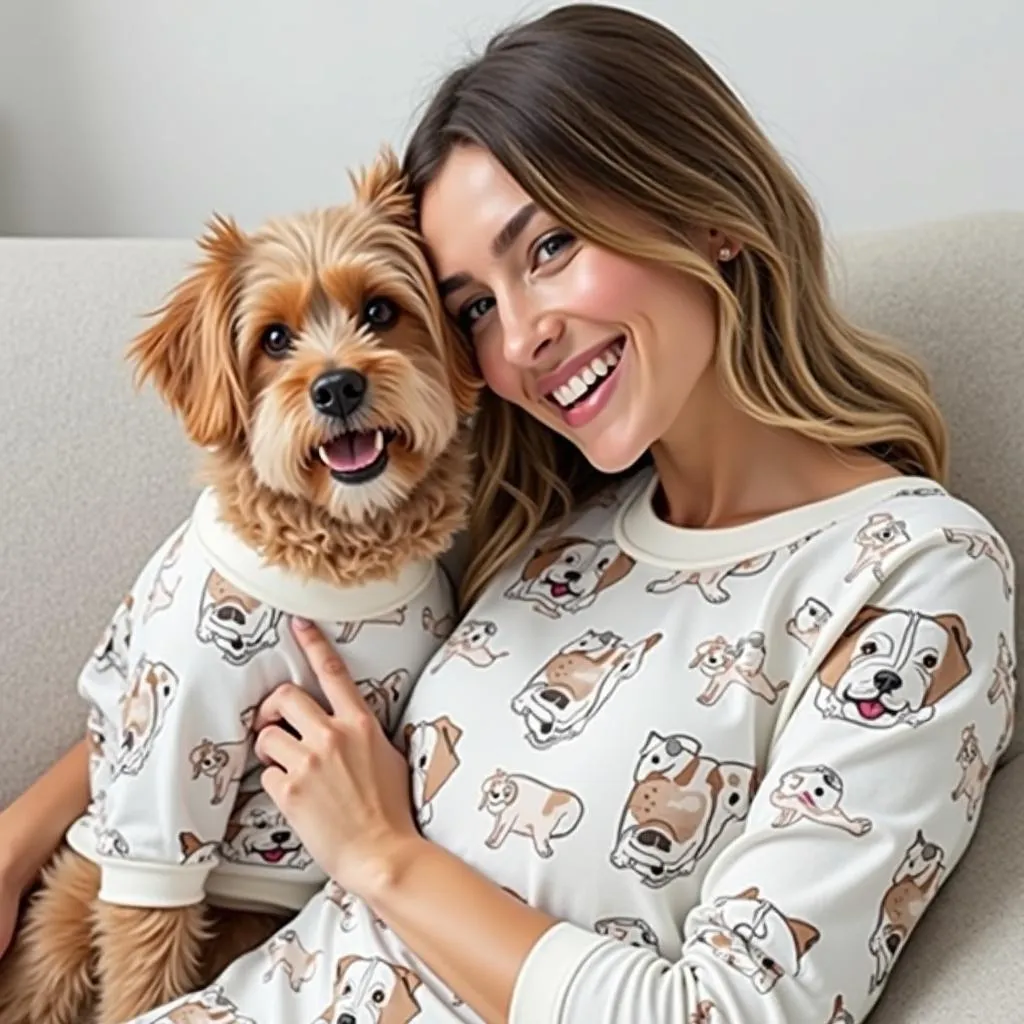 Mom and dog matching pajamas make a great gift for any dog mom