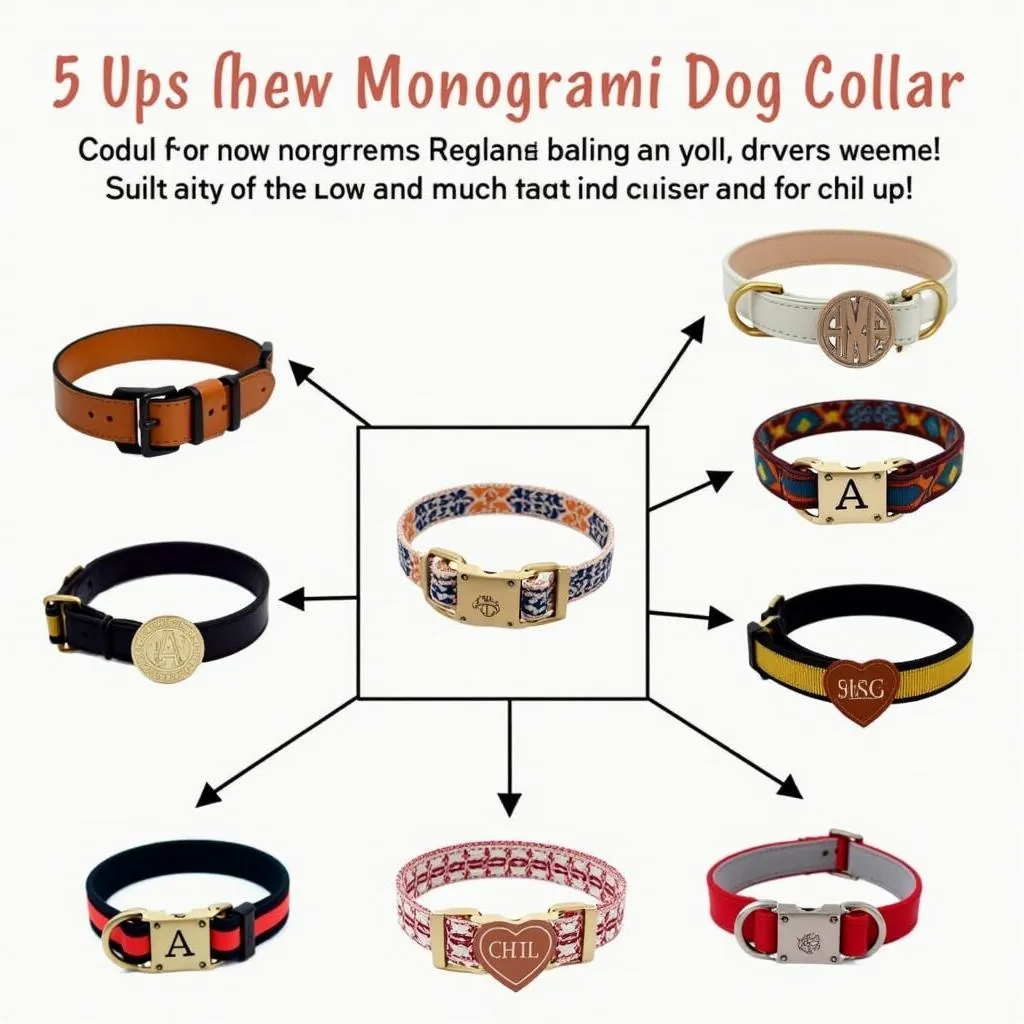 Monogrammed Dog Collars: Variety of Styles and Designs