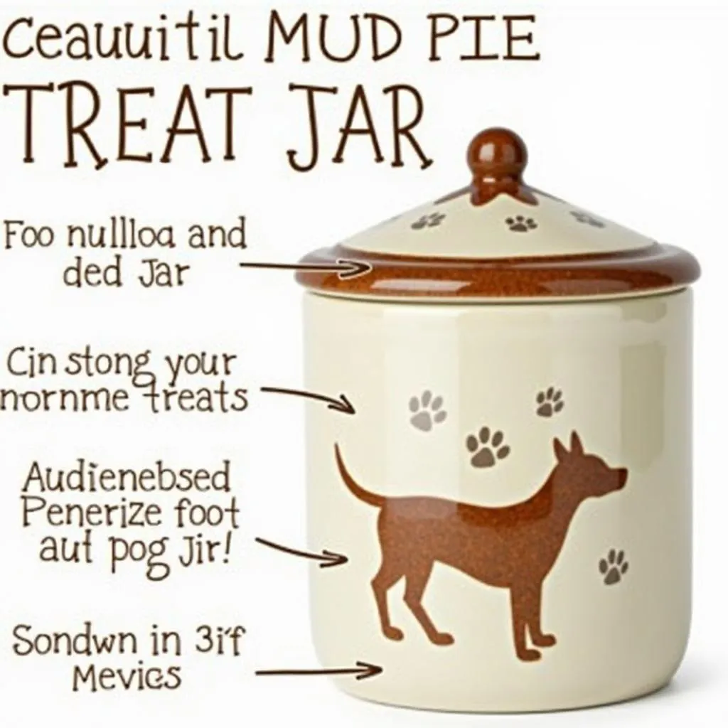 Ceramic Mud Pie Dog Treat Jar