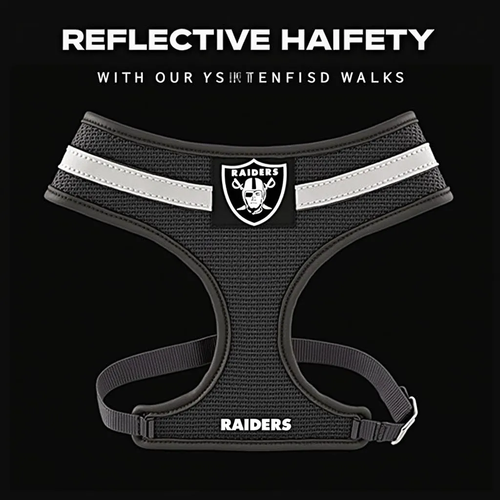 Oakland Raiders Dog Harness Reflective