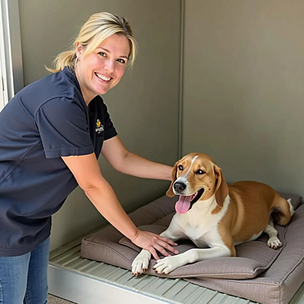 Olympia Dog Kennels Staff Caring for Dogs