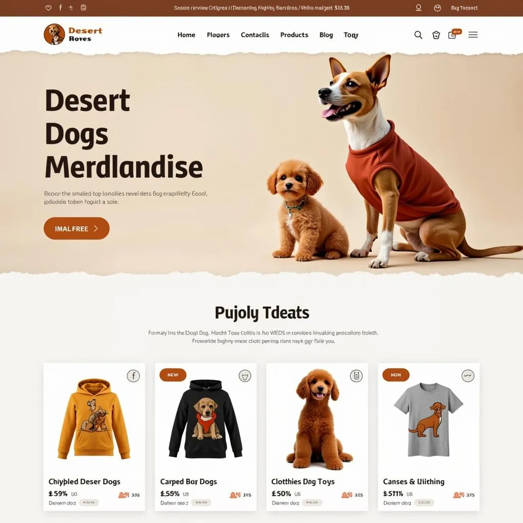 Online Desert Dogs Merchandise - Pet Store Ecommerce Website