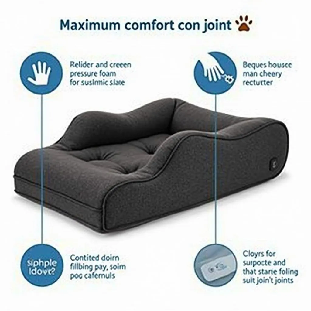 Orthopedic Black Dog Pillow for Joint Support