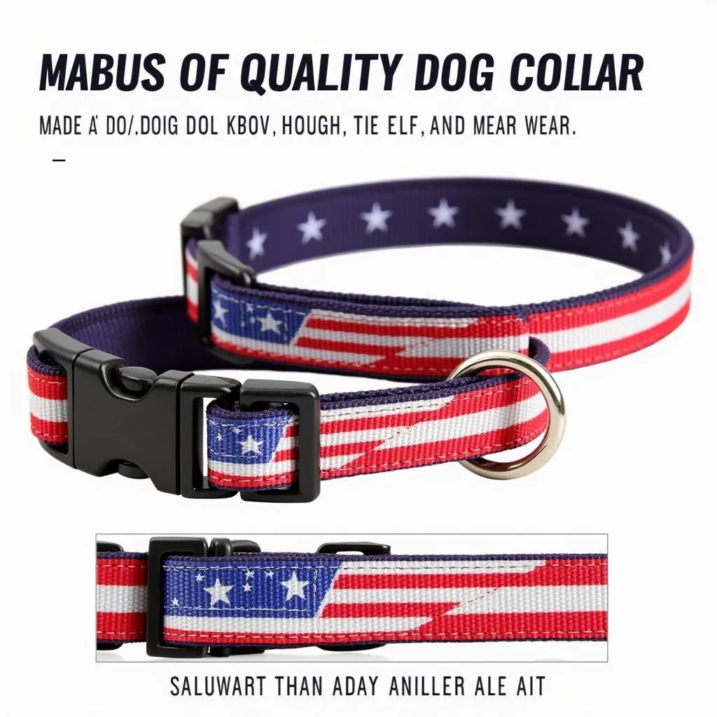 Patriot Dog Collar with American Flag Design