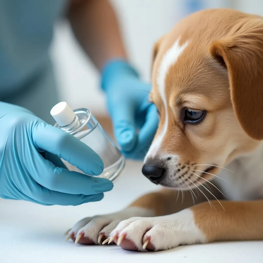 Cleaning a Dog Paw Pad Cut