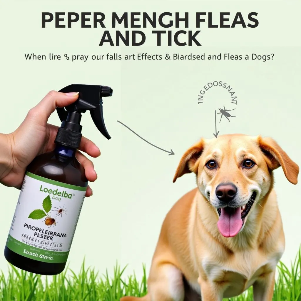 Peppermint dog spray for flea and tick control