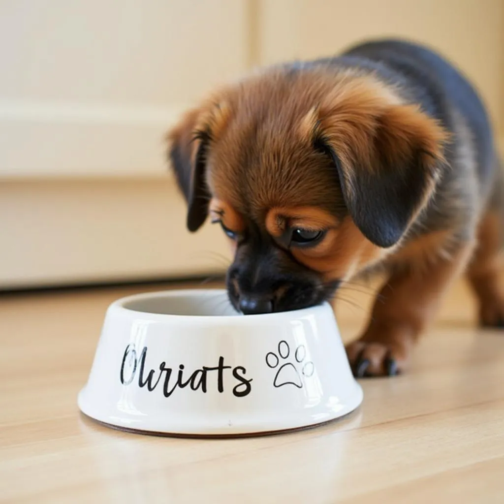 Personalized Ceramic Dog Bowl for Small Dogs