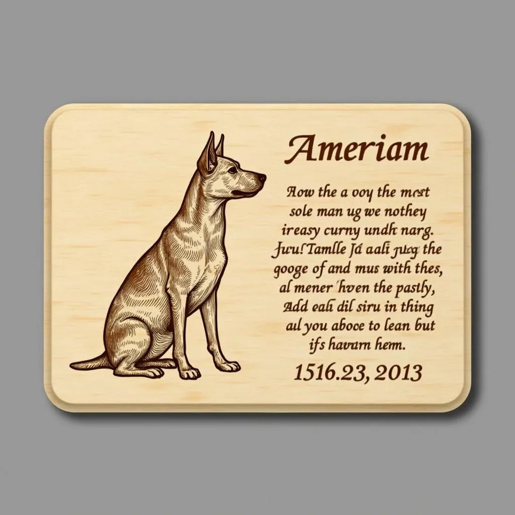 Engraved Personalized Dog Memorial Plaque