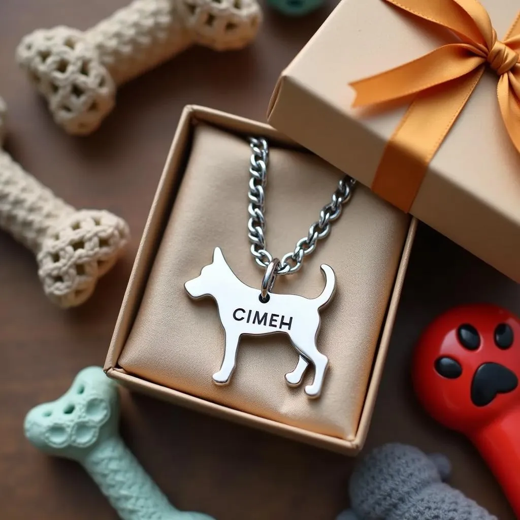 Personalized dog necklace as a gift for dog lovers