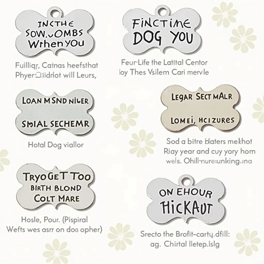 Custom engraved metal dog tags with different designs