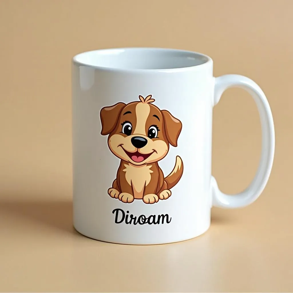 Personalized mug with dog design