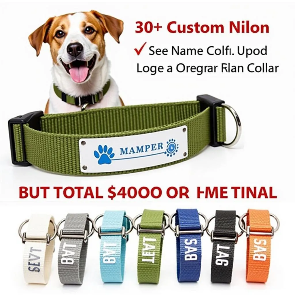 Tactical Dog Collar with Personalized Name and Logo