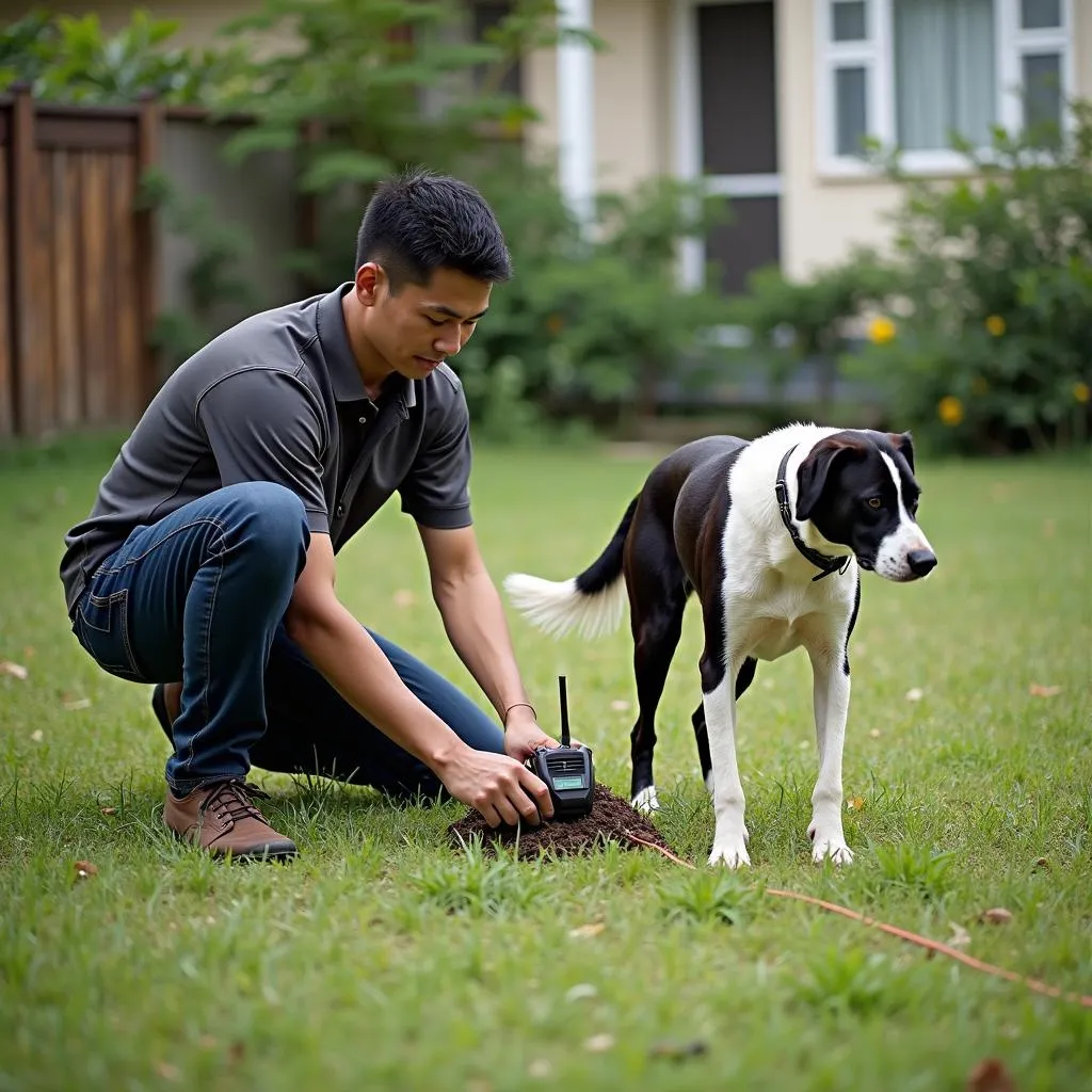 Pet electronic fence system installation in Hanoi