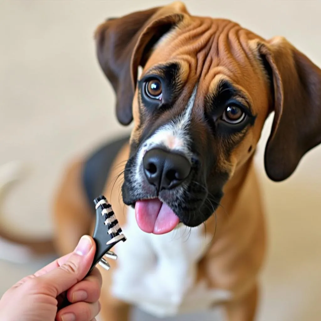 Pin brush for boxer dogs