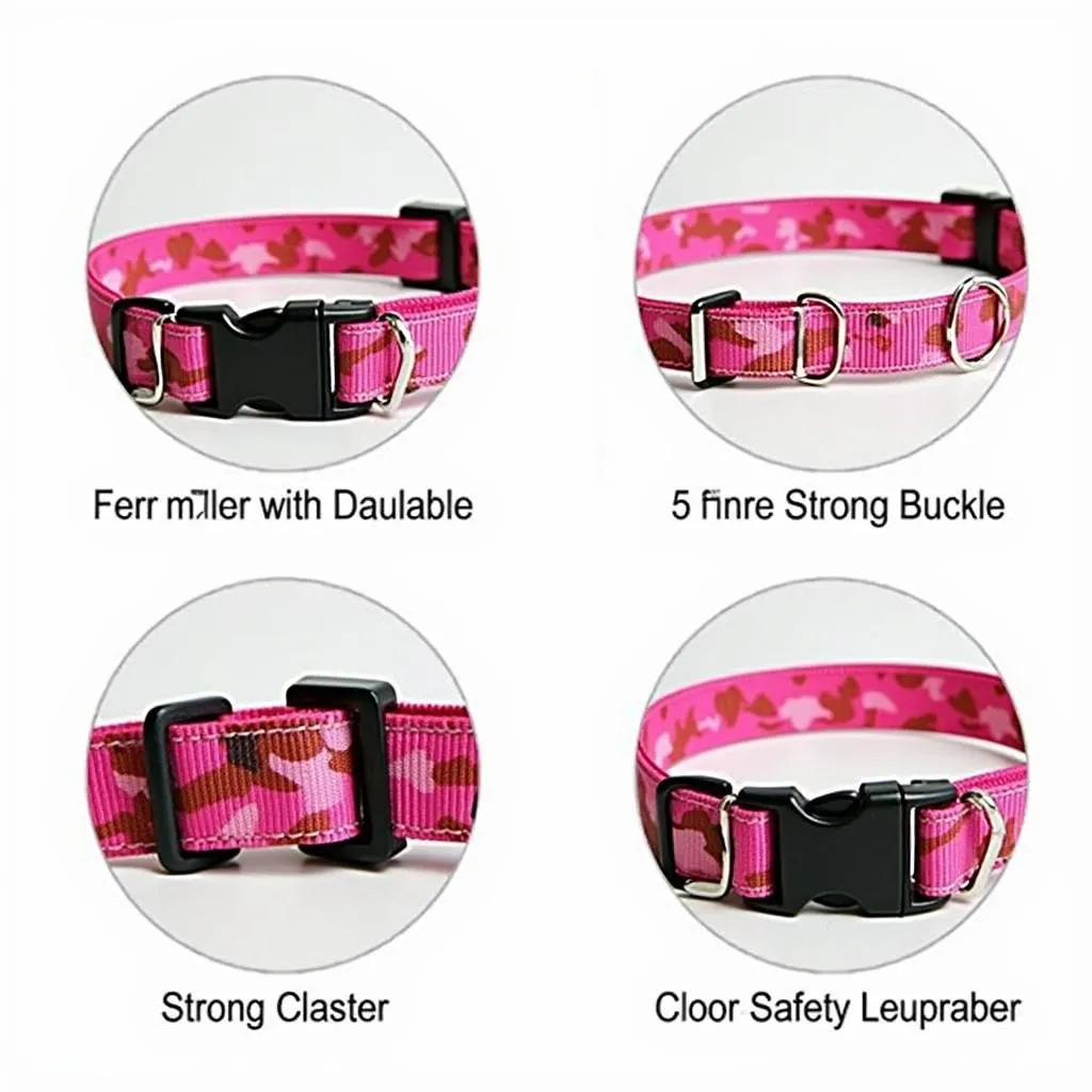 Durable Pink Camo Dog Collar for Dogs