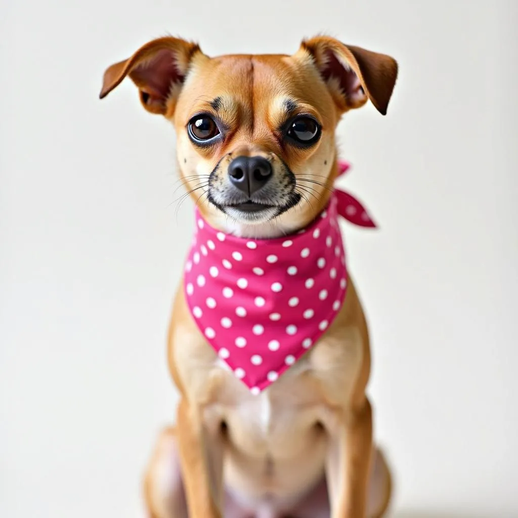 Pink dog bandana for small breeds