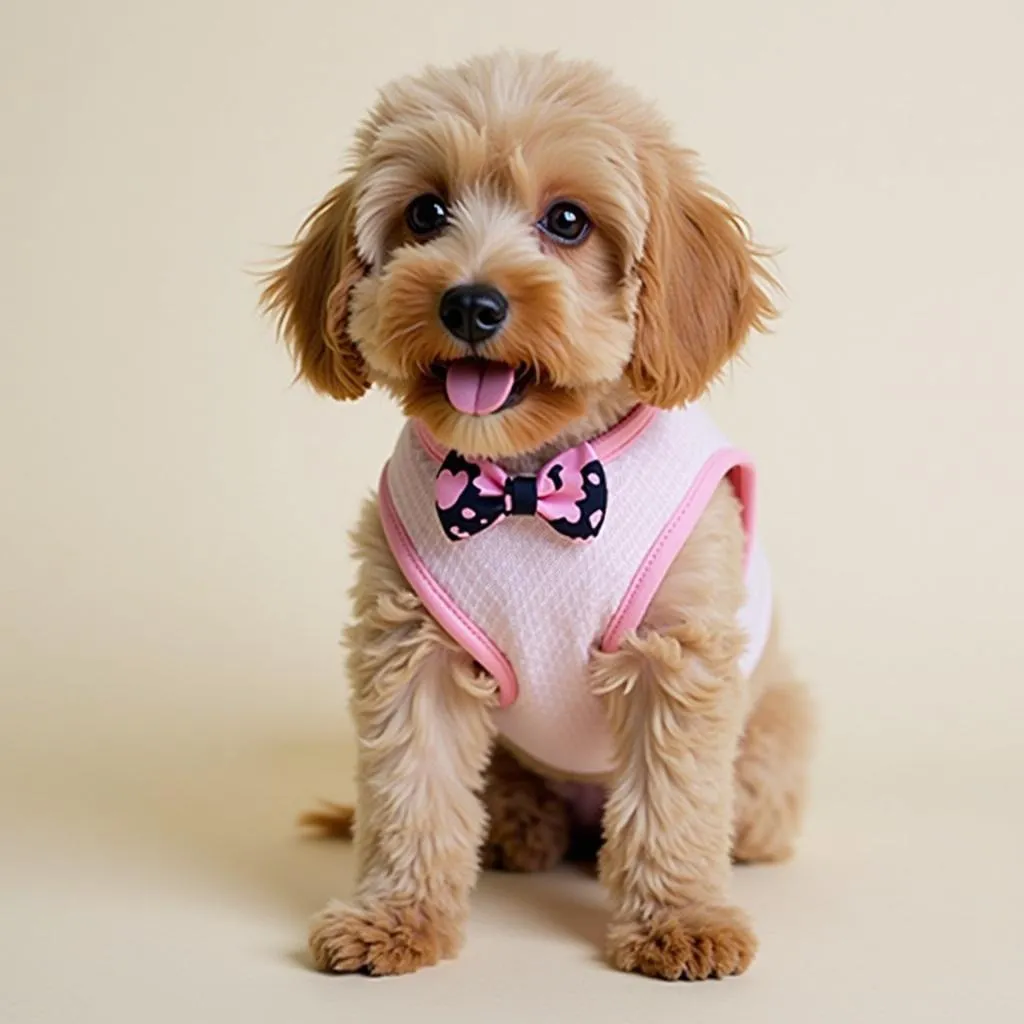 Pink dog collars for small dogs cute puppy bowtie adjustable neck collar