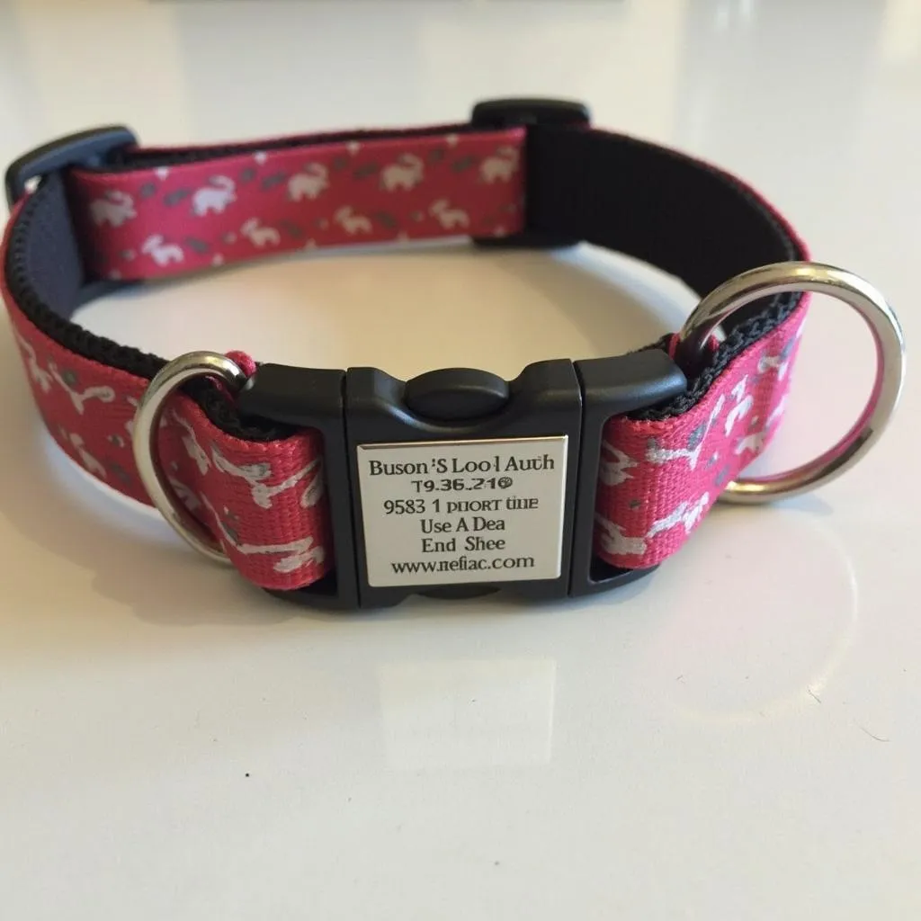 Pink dog collars for small dogs personalized engraved name collar