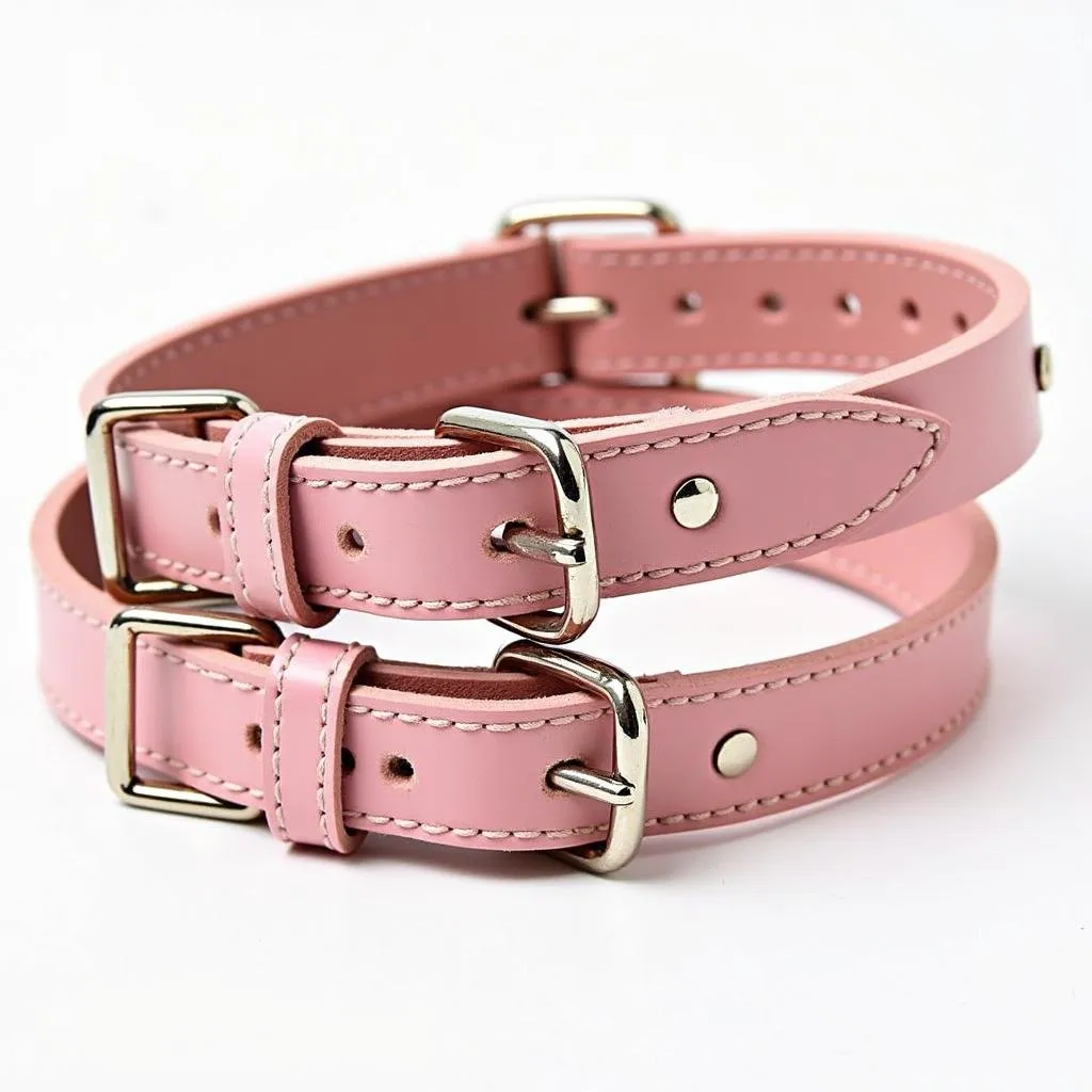 Durable Pink Leather Dog Collars for Large Breeds