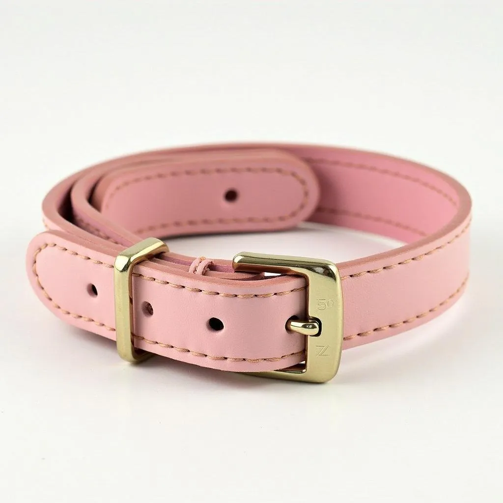 Pink Leather Dog Collars for Small Breeds