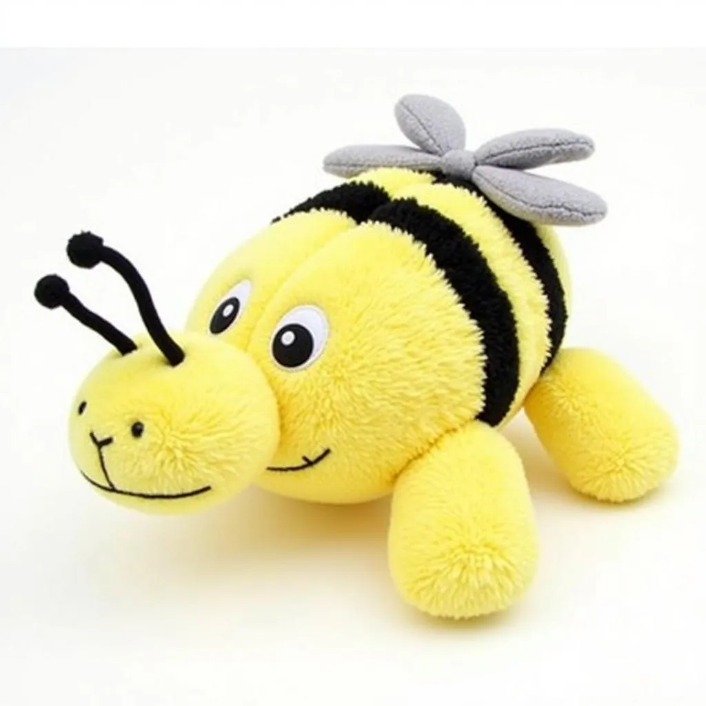 Soft and cuddly plush bee dog toy for gentle chewers