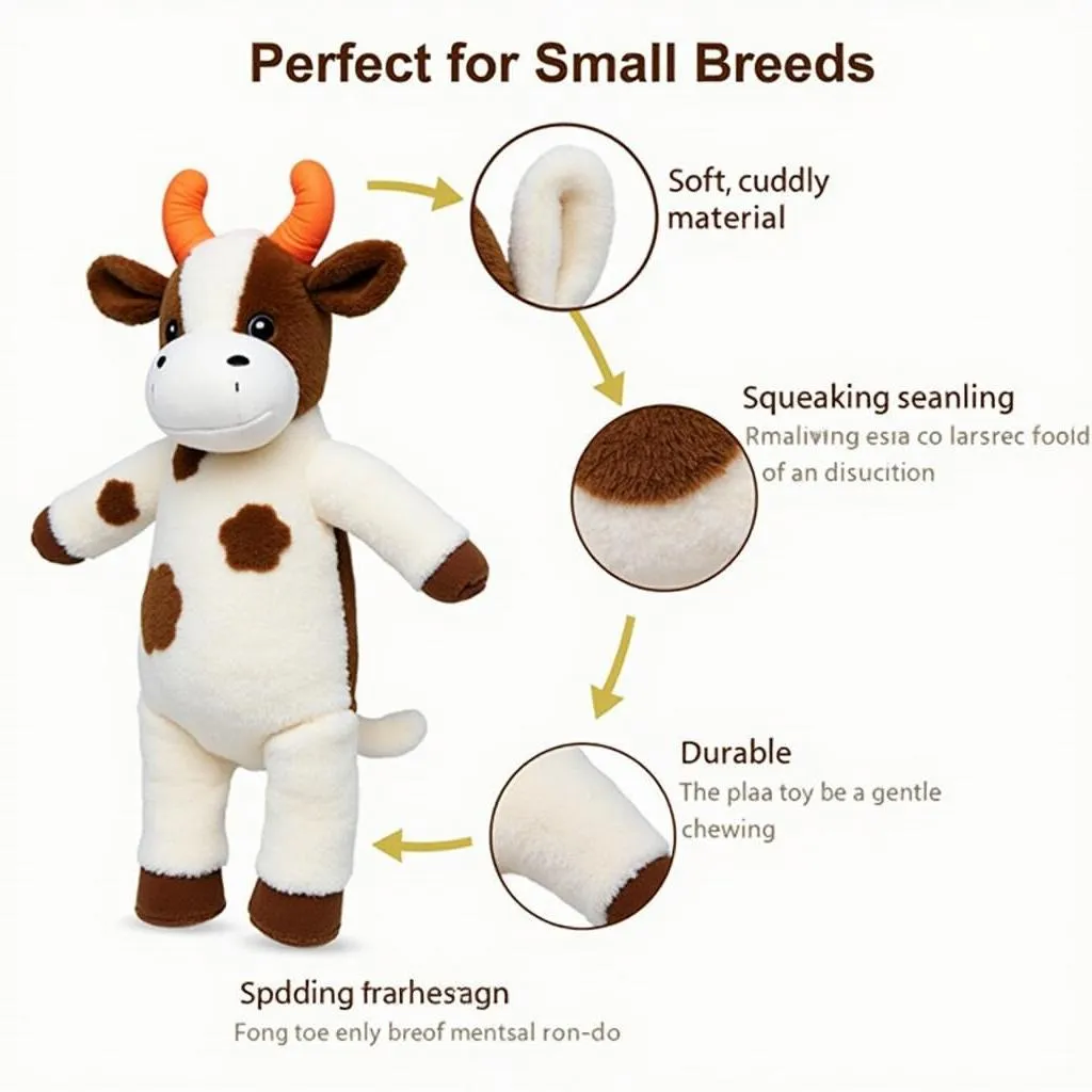 Adorable Plush Cow Dog Toy for Small Breeds