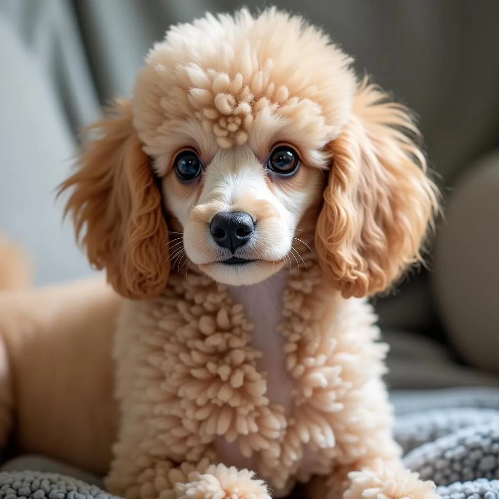 Poodle with puffy coat