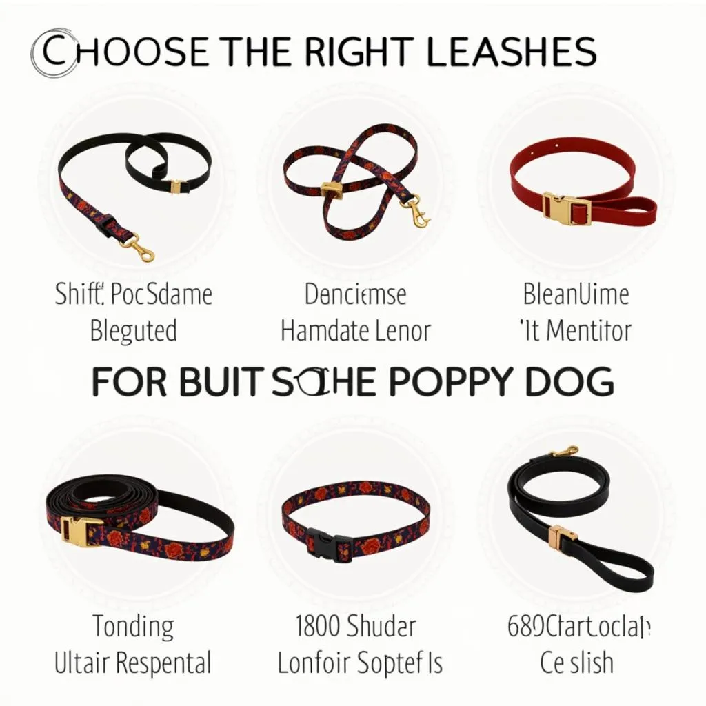 Poppy dog collars and leashes for stylish and safe walks